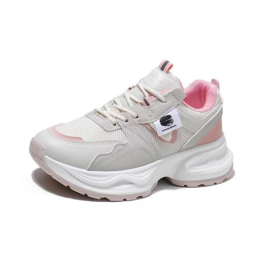 summer rubber sneakers shoes for women| korean Style| Breathable & Height Increasing rubber Soles| Stylish,Comfortable Footwear for Active Ladies|Best for Daily wear &Casual outfit,Available in Sizes 35-40 in PINK KHAKI BLACK Sports Shoes Runner