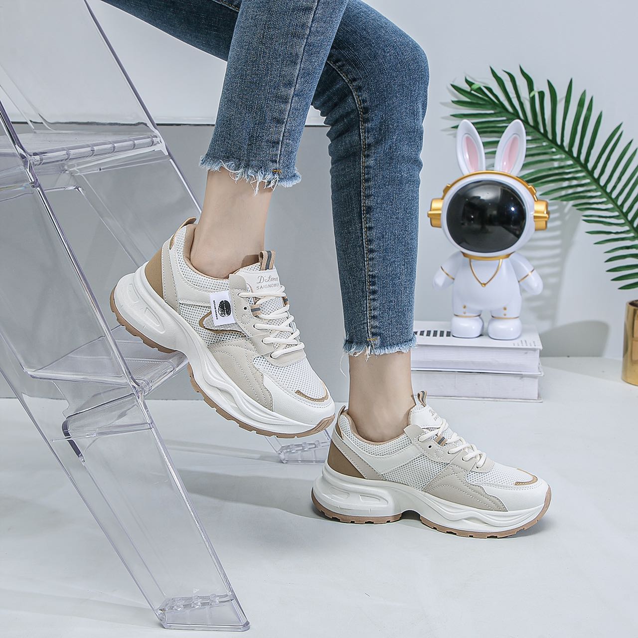 pinoypes summer rubber sneakers shoes for women| korean Style| Breathable & Height Increasing rubber Soles| Stylish,Comfortable Footwear for Active Ladies|Best for Daily wear &Casual outfit,Available in Sizes 35-40 Girl Walking Shoes Running Closed