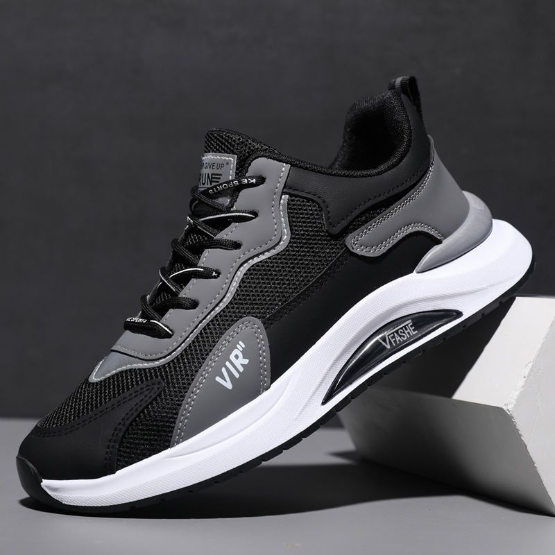 Pinoypeds 2024 Korean Fashion Style Men's shoes Casual Trainers Sporty Calfskin Breathable Lightweight Closed Boy Sneakers Runner Training Footwear Walking Shoes