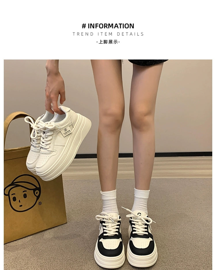 Pinoypeds 2024 Korean Fashion Style Women's Shoes Casual Trainers Trendy design breathable lightweight Calfskin