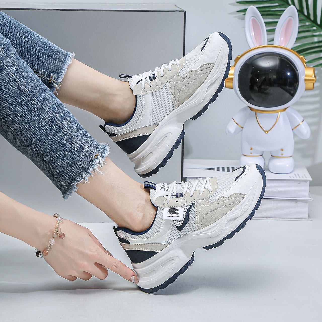 pinoypes summer rubber sneakers shoes for women| korean Style| Breathable & Height Increasing rubber Soles| Stylish,Comfortable Footwear for Active Ladies|Best for Daily wear &Casual outfit,Available in Sizes 35-40 Girl Walking Shoes Running Closed