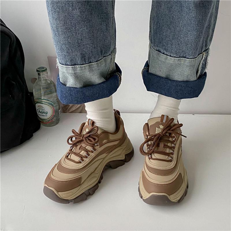 Pinoypeds 2024 Korean Fashion Women's shoes trendy design calfskin slip resistance lightweight Footwear Closed Girl Casual Sneakers Walking Shoes Trainers Running Training