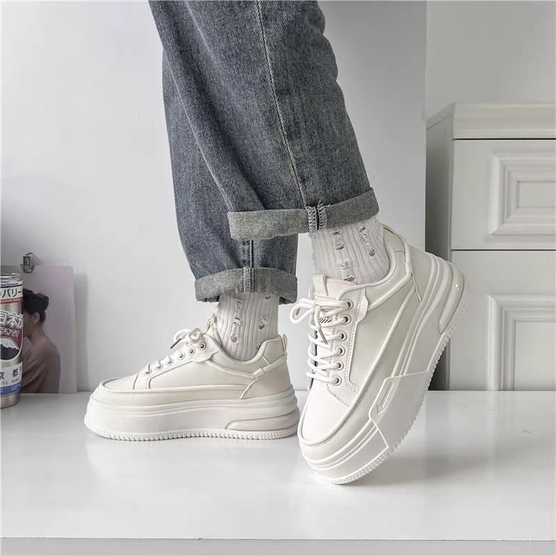 Brand thick-soled white shoes for women 2024 summer new small height-increasing women's shoes versatile popular casual sneakers Walking Shoes Girl Closed Footwear