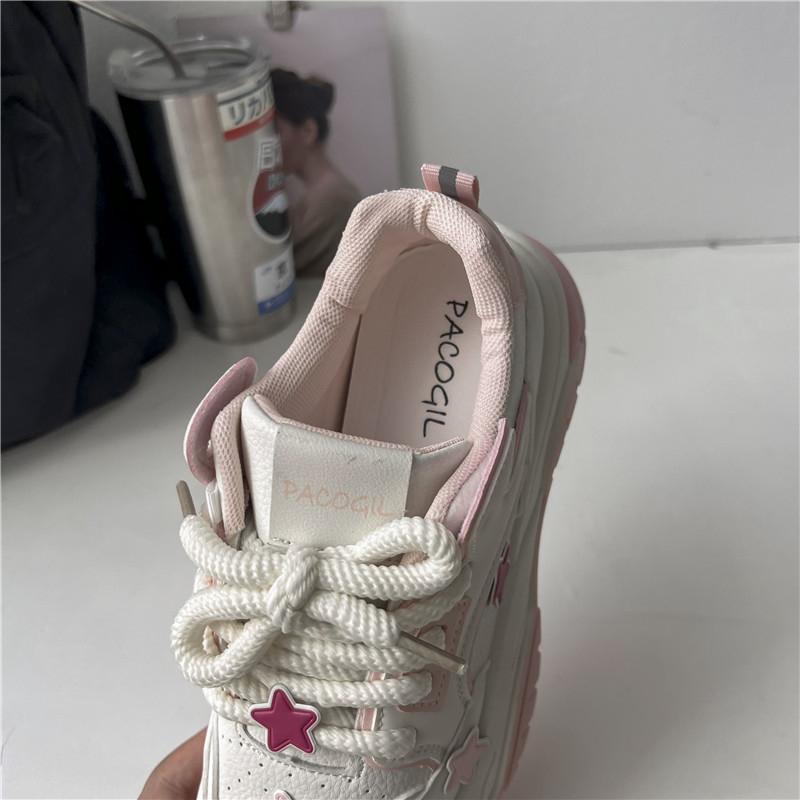 Brand original dopamine star white shoes for women 2024 spring new fashion versatile thick-soled sports and casual shoes Running Sneakers