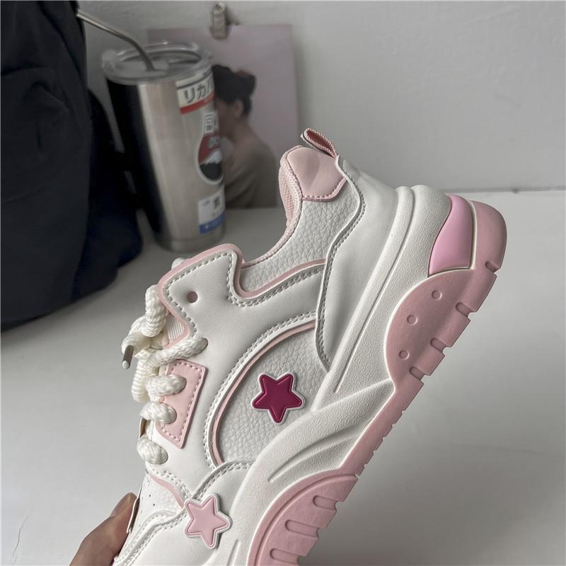 Brand original dopamine star white shoes for women 2024 spring new fashion versatile thick-soled sports and casual shoes Running Sneakers