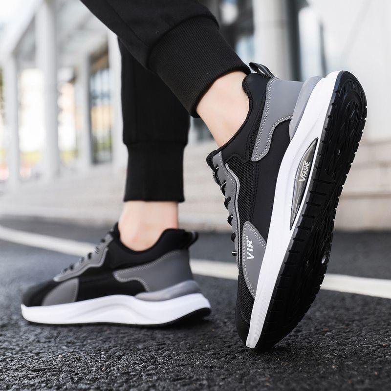 High quality men running shoes breathable high quality light weight running sneaker men sports shoes korea style new desigh men shoes mesh leather shoes breathable comfortable man