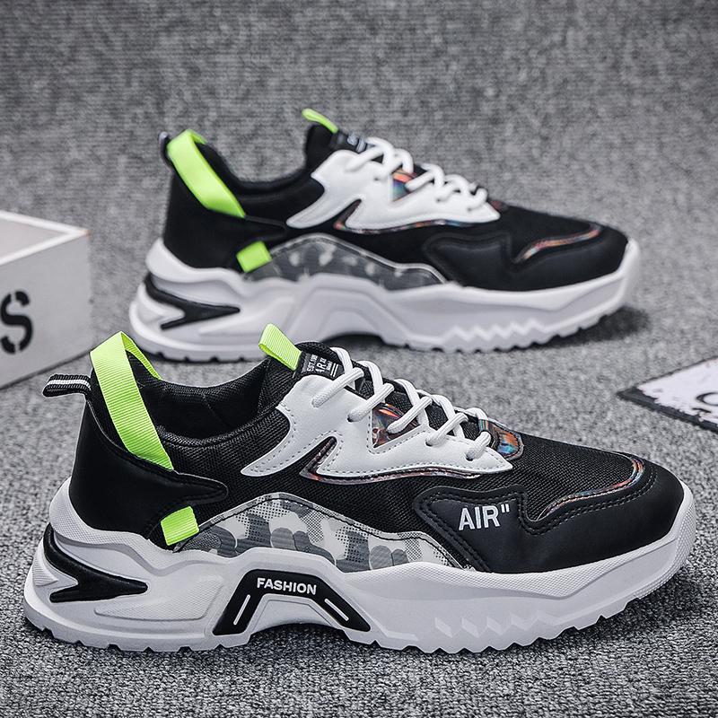 Men's spring all-match leisure shoes for teenagers running travel sports men's thick sole heightened white daddy trendy shoes Sports Shoes Runner