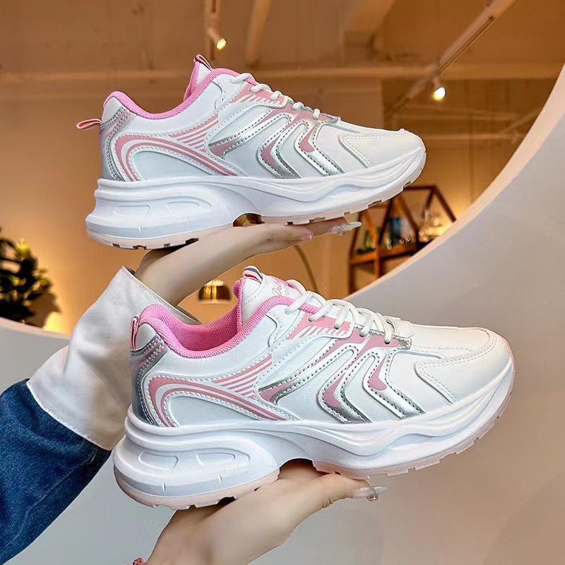 rubber sneakers shoes for women| korean Style| Breathable & Height Increasing rubber Soles| Stylish,Comfortable Footwear for Active Ladies|Best for Daily wear &Casual outfit, Walking Shoes Running Training Girl Closed Sports Shoes Athletic Runner Trainers